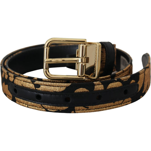 Multicolor Jacquard Leather Logo Buckle Belt