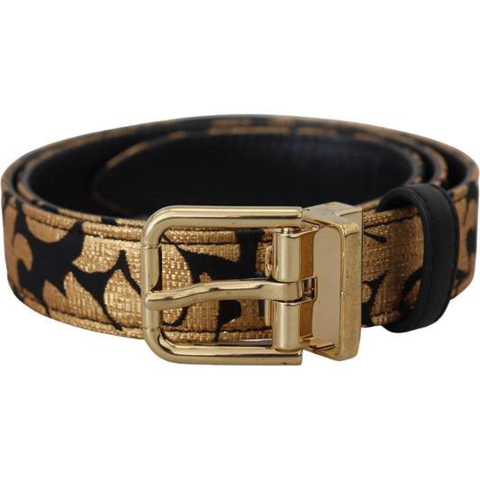 Multicolor Jacquard Leather Logo Buckle Belt