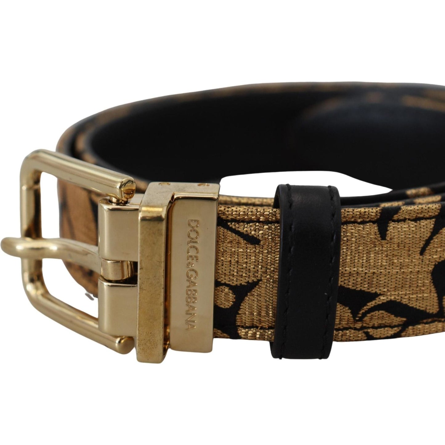 Multicolor Jacquard Leather Logo Buckle Belt