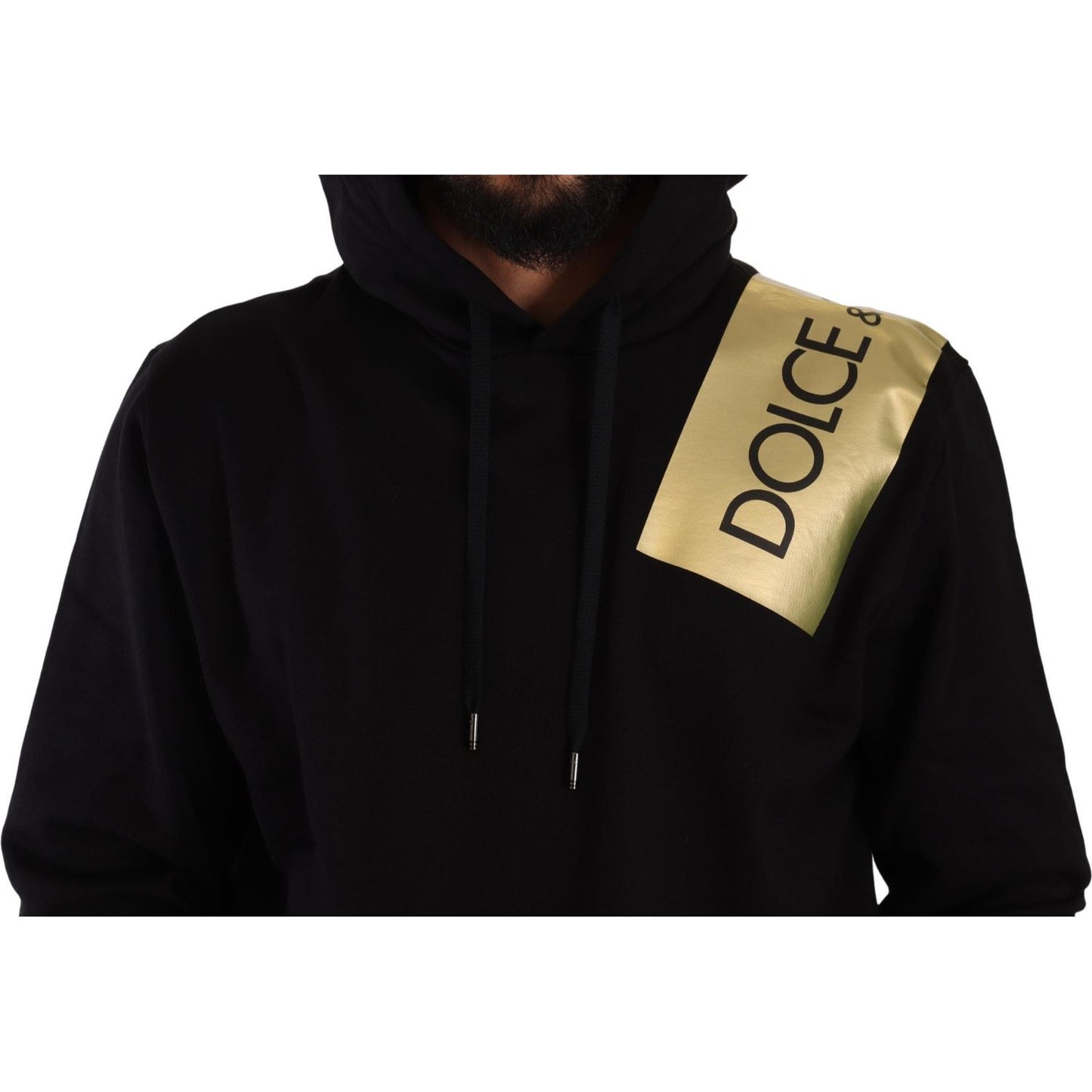 Dolce & Gabbana D&G Black Golden-Logo Pullover elevate-your-style-with-a-black-golden-logo-pullover
