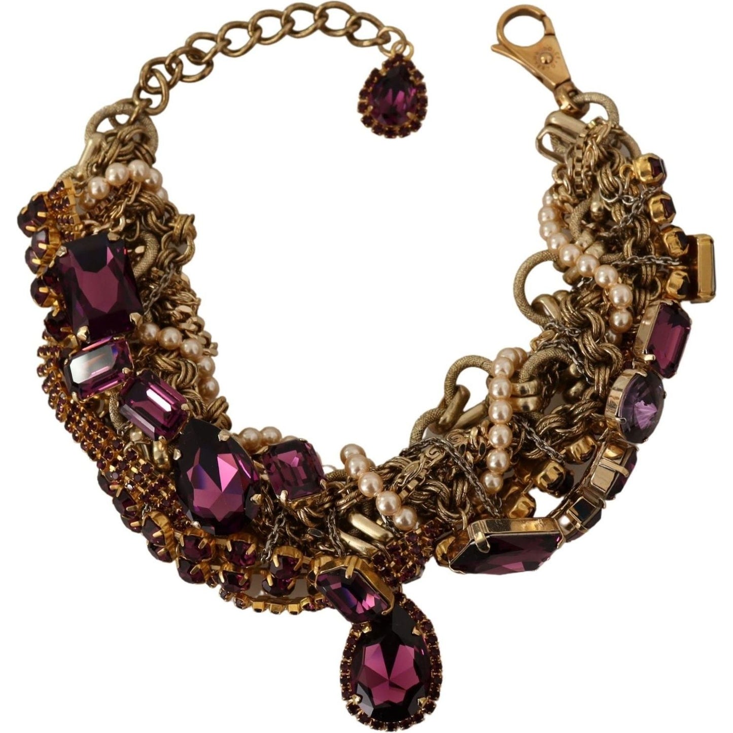 Dolce & Gabbana | Sicilian Sparkle Gold-Tone Statement Necklace| McRichard Designer Brands   