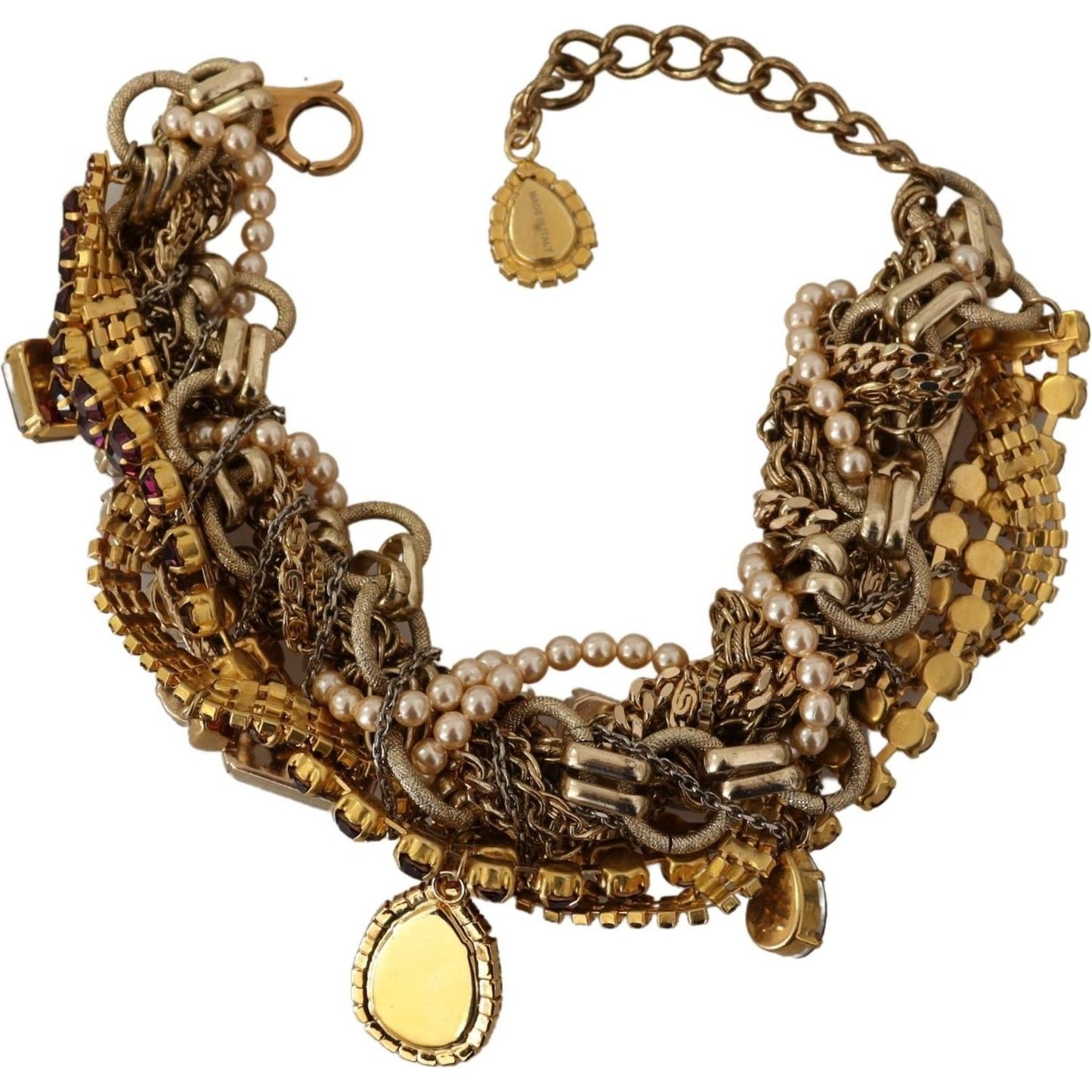 Dolce & Gabbana Sicilian Sparkle Gold-Tone Statement Necklace WOMAN NECKLACE gold-brass-sicily-purple-crystal-necklace