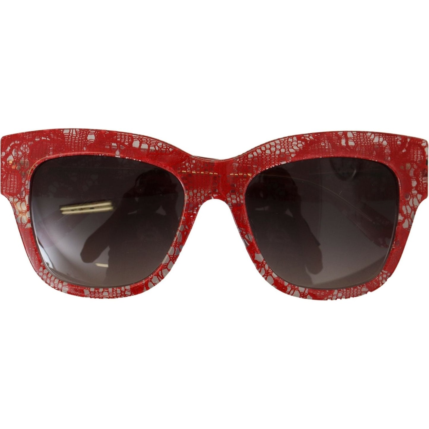 Dolce & Gabbana Elegant Red Lace Detail Sunglasses red-dg4231f-lace-acetate-rectangle-shades-sunglasses