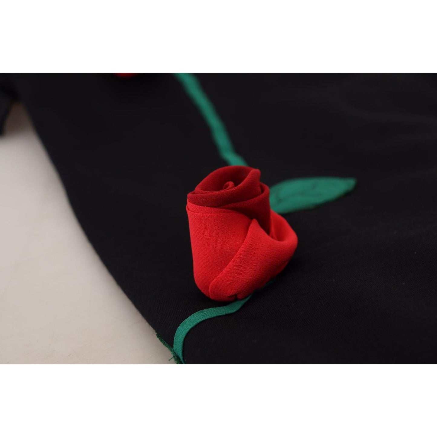 Dolce & Gabbana Elegant Embroidered Wool Bodycon Dress black-sheath-bodycon-stretch-roses-dress