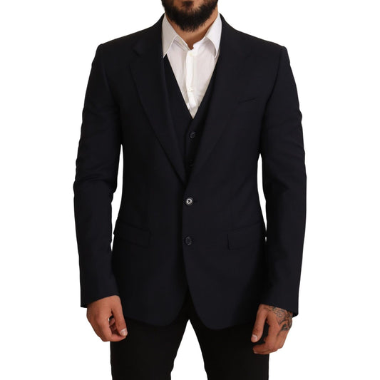 Dolce & GabbanaElegant Dark Blue Wool Blend Martini SuitMcRichard Designer Brands£1059.00