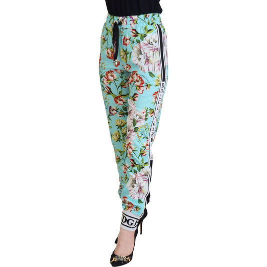 Dolce & Gabbana Elegant Multicolor Viscose Pants multicolor-floral-sweatpants-pants