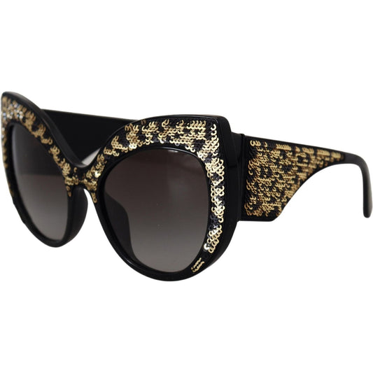 Dolce & Gabbana Butterfly Polarized Sequin Sunglasses black-gold-sequin-butterfly-polarized-dg4326-sunglasses