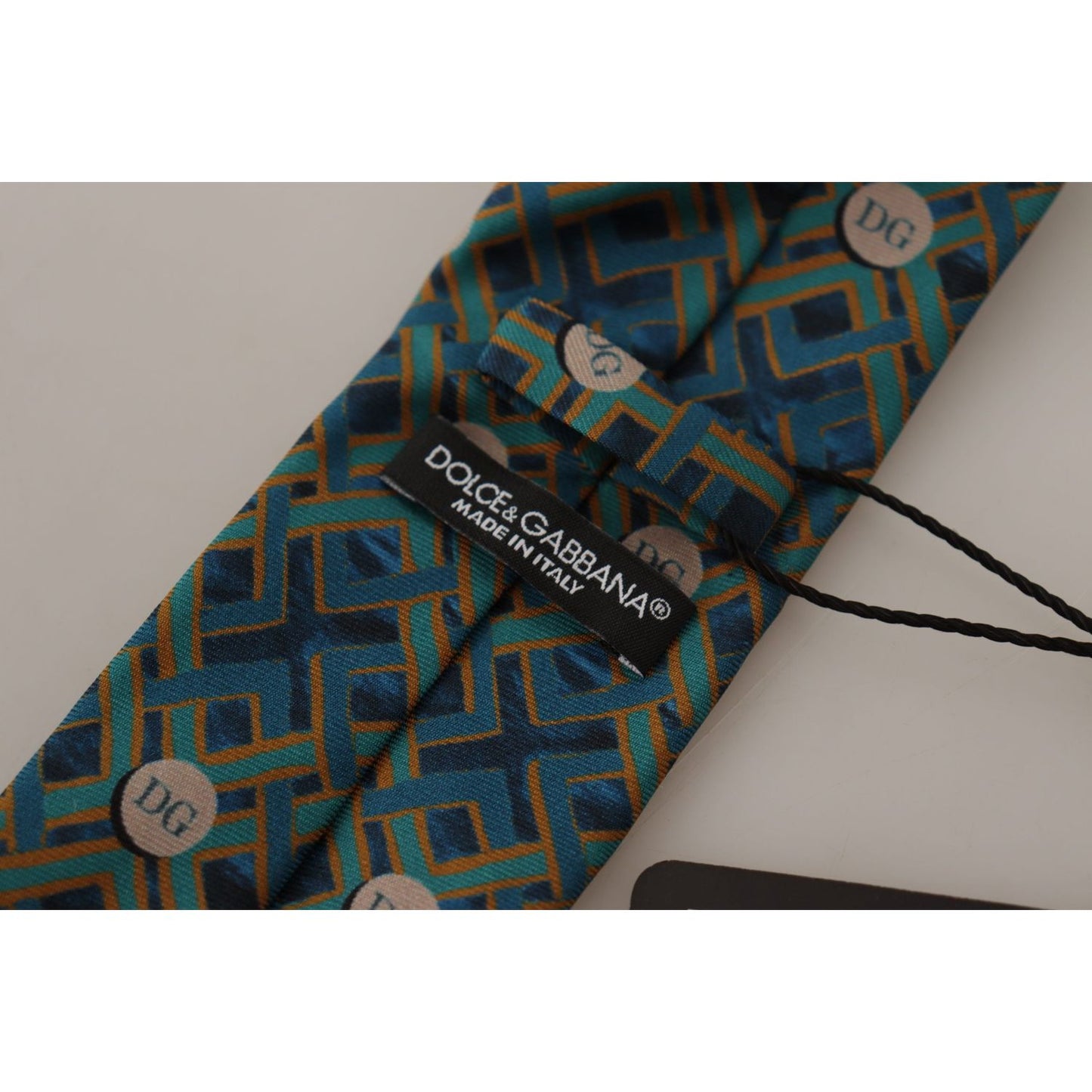 Dolce & Gabbana Elegant Silk Blue Bow Tie blue-fantasy-print-silk-adjustable-necktie-accessory-tie