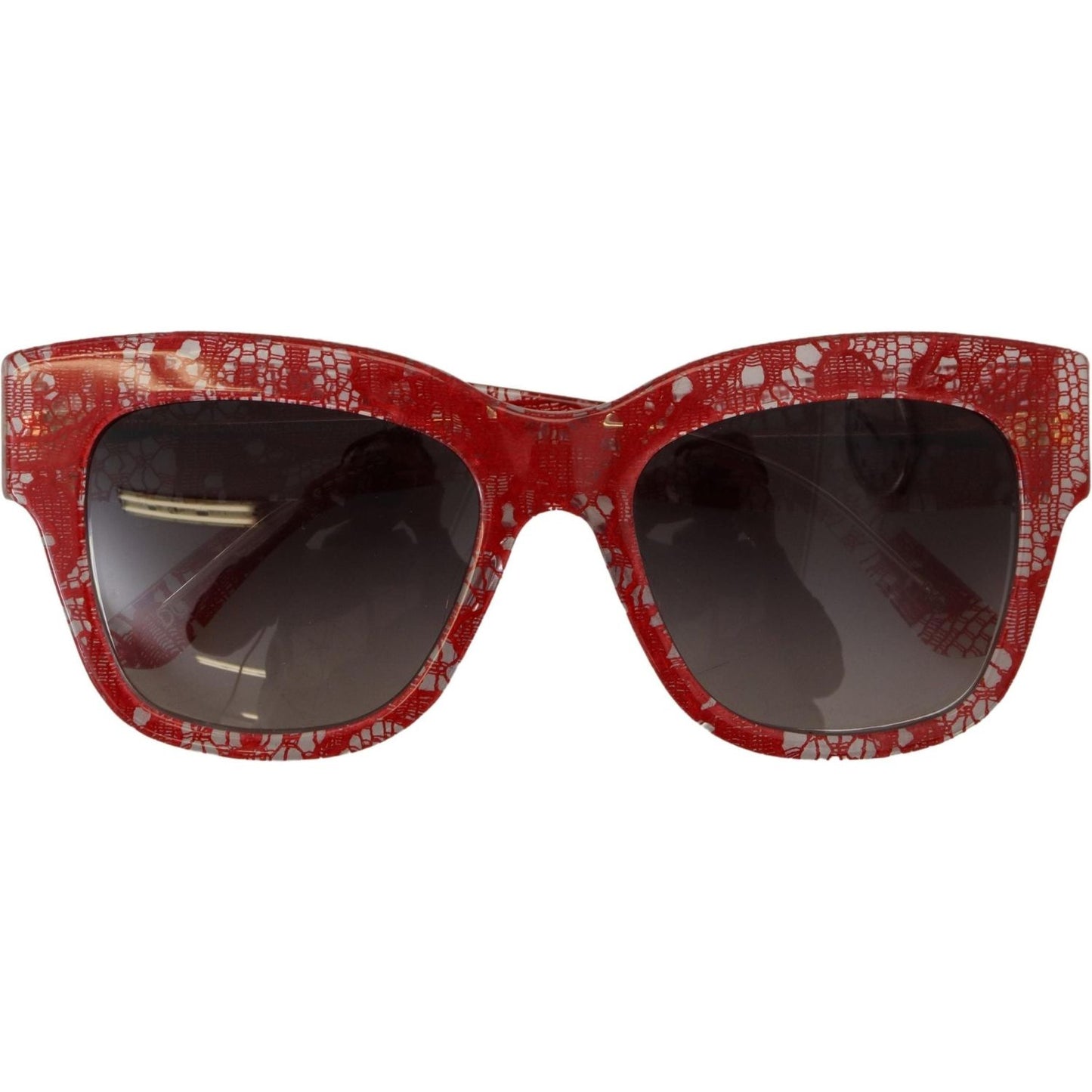 Dolce & Gabbana Sicilian Lace Accented Designer Sunglasses red-lace-acetate-rectangle-shades-dg4231f-sunglasses
