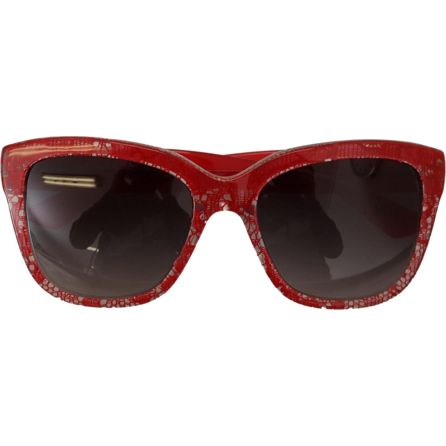 Dolce & Gabbana Elegant Red Lace-Insert Sunglasses red-lace-acetate-rectangle-shades-dg4226f-sunglasses