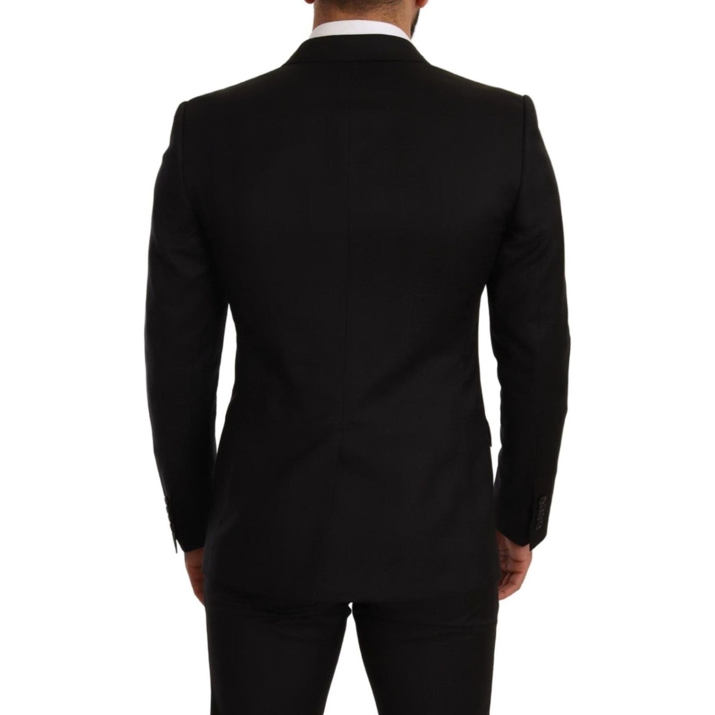 Dolce & Gabbana Elegant Slim Fit Martini Two-Piece Suit Suit black-check-martini-slim-fit-2-piece-suit