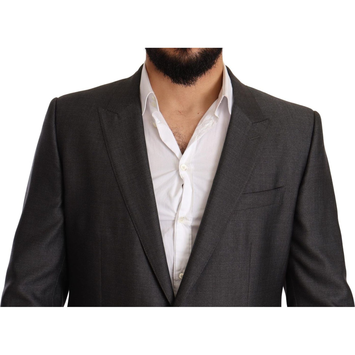 Dolce & Gabbana Elegant Gray Martini Slim Fit Silk-Wool Suit Suit gray-slim-fit-wool-silk-martini-suit