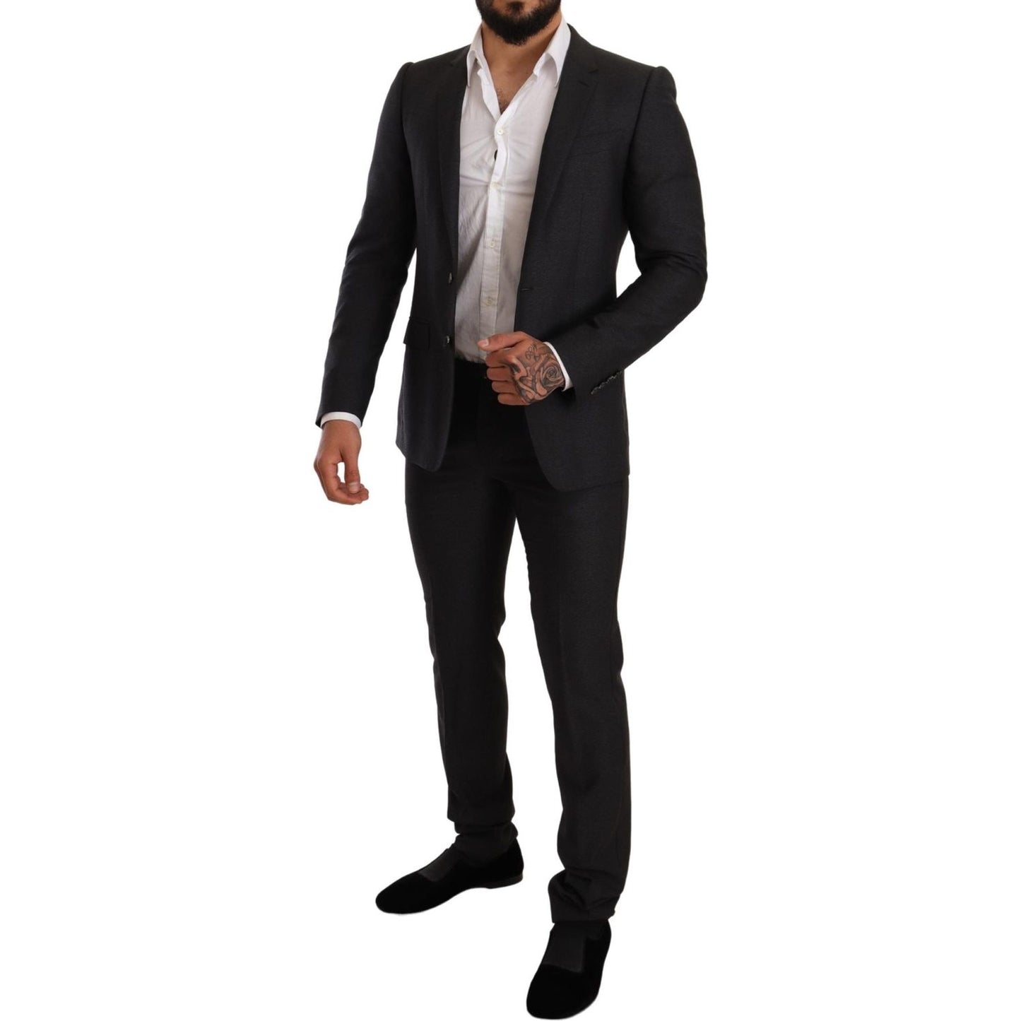 Dolce & Gabbana Elegant Gray Martini Wool Suit Suit gray-wool-martini-slim-fit-set-suit