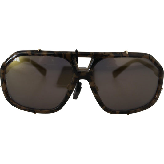 Dolce & Gabbana Chic Aviator Mirrored Brown Sunglasses brown-camo-metal-matte-mirror-lens-dg2167-sunglasses