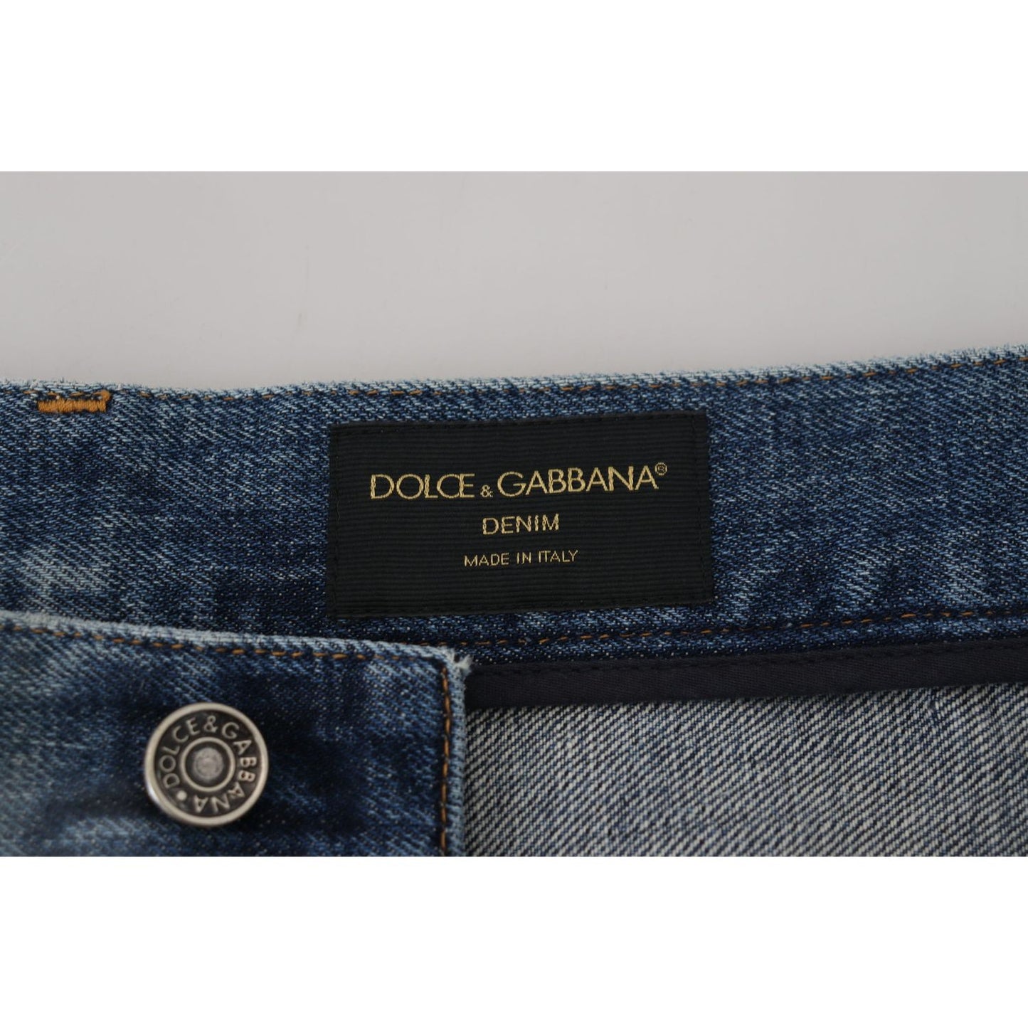 Dolce & Gabbana Stunning Tattered Denim Italian Jeans blue-cotton-tattered-straight-fit-denim-jeans