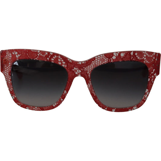 Dolce & GabbanaElegant Lace-Infused Red SunglassesMcRichard Designer Brands£209.00