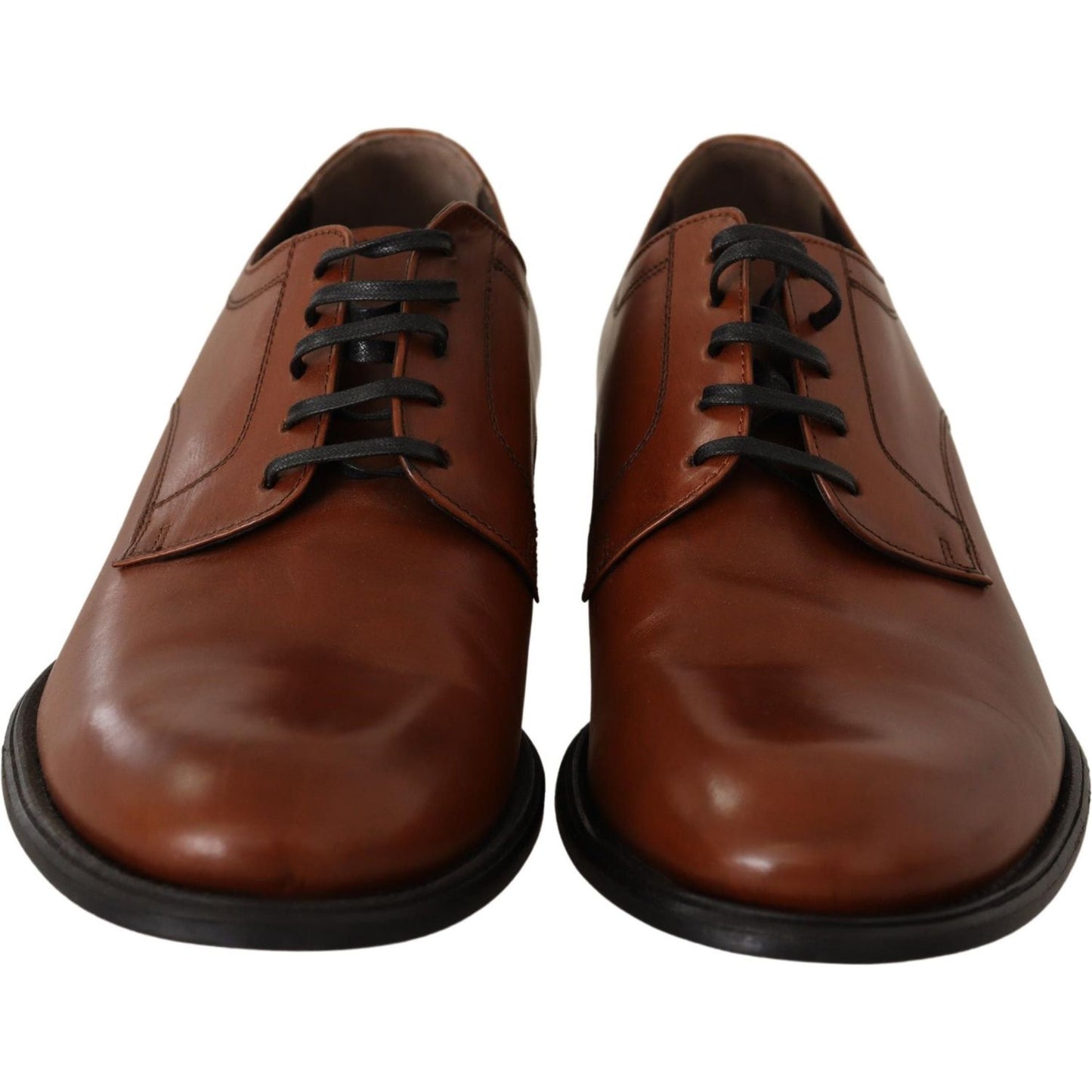 Dolce & Gabbana Elegant Brown Derby Formal Shoes brown-leather-lace-up-mens-formal-derby-shoes