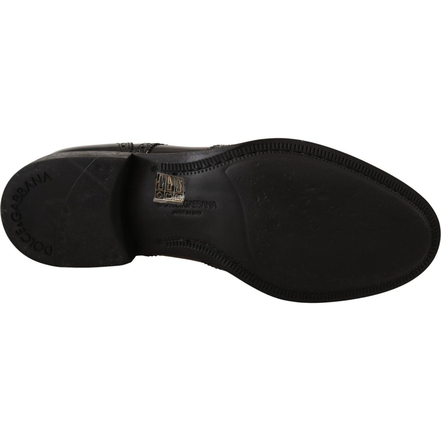 Dolce & Gabbana Elegant Wingtip Derby Oxford Shoes black-leather-oxford-wingtip-formal-shoes