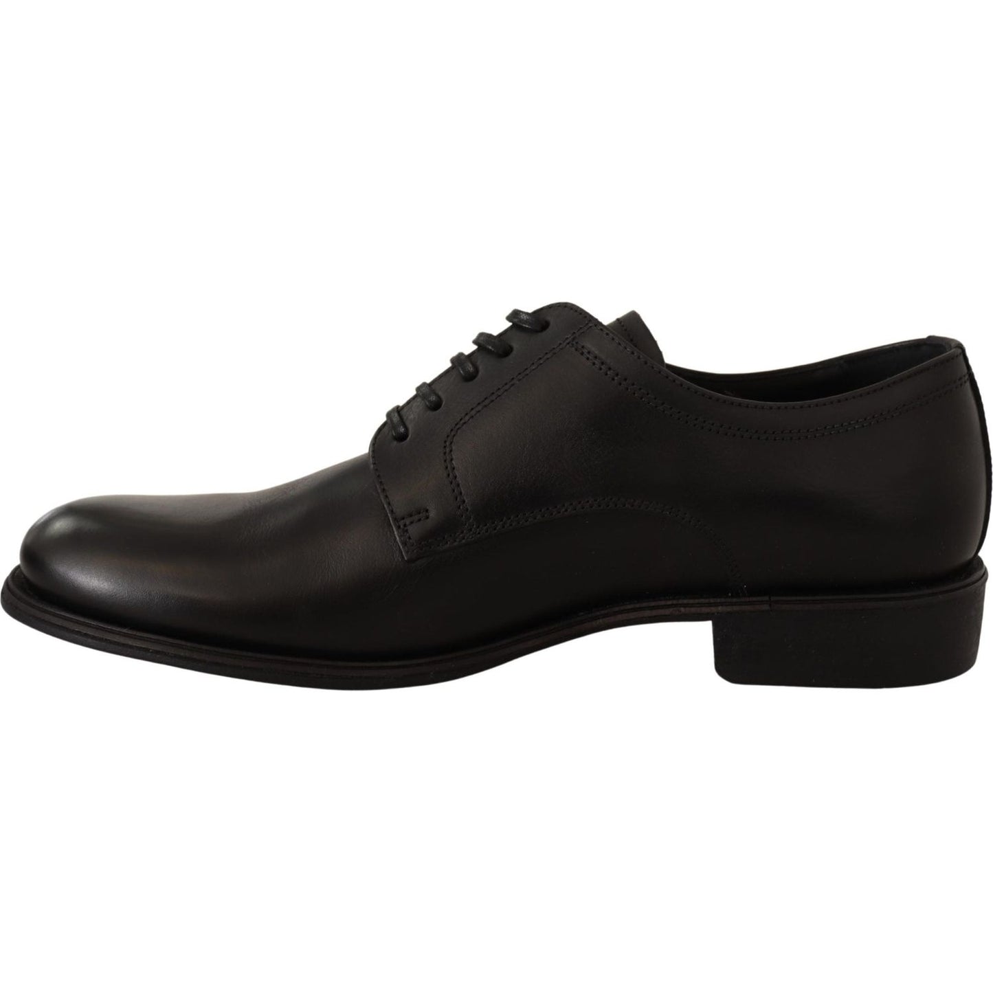 Dolce & Gabbana Elegant Black Derby Formal Shoes Dress Shoes black-leather-lace-up-mens-formal-derby-shoes-3
