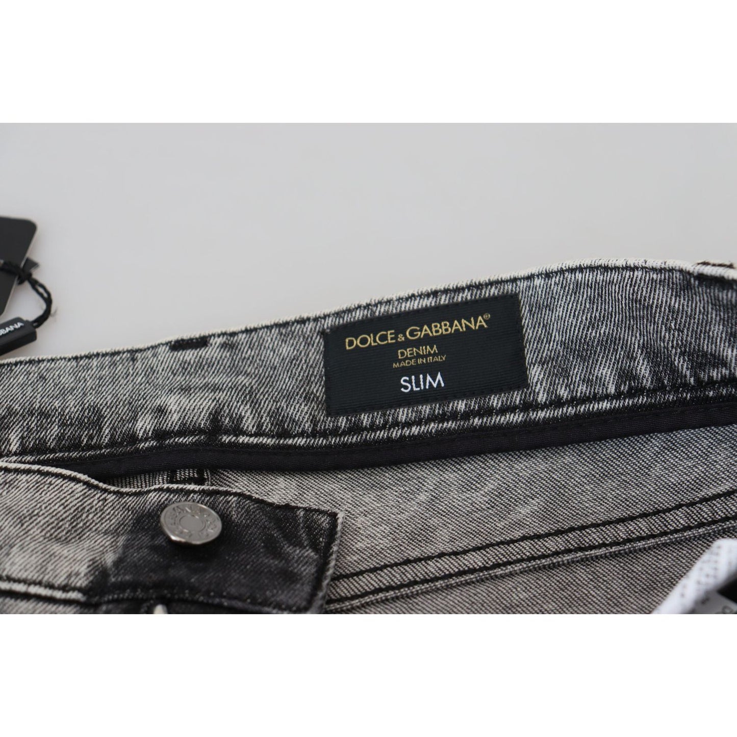 Dolce & Gabbana | Elegant Grey Skinny Jeans| McRichard Designer Brands   