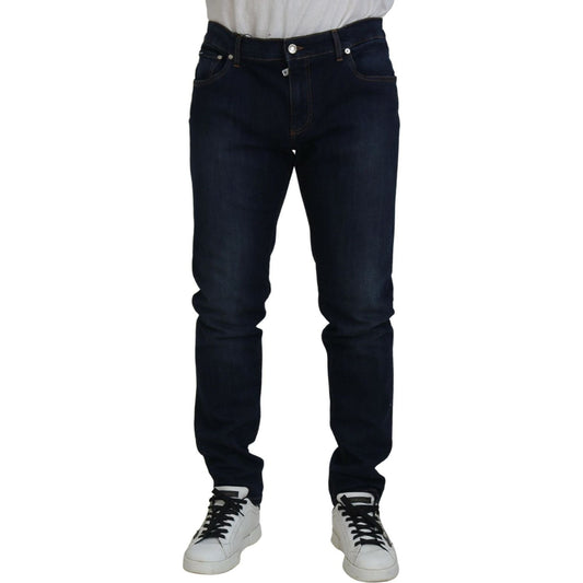 Dolce & Gabbana Sleek Skinny Jeans in Dark Blue dark-blue-cotton-stretch-skinny-denim-jeans