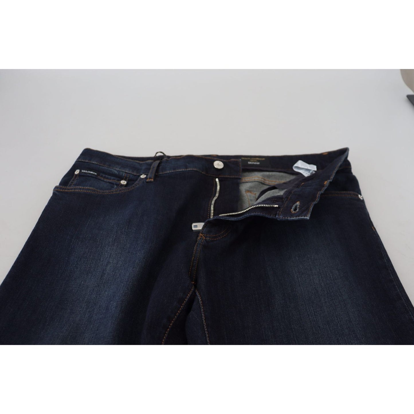 Dolce & Gabbana | Sleek Skinny Jeans in Dark Blue| McRichard Designer Brands   