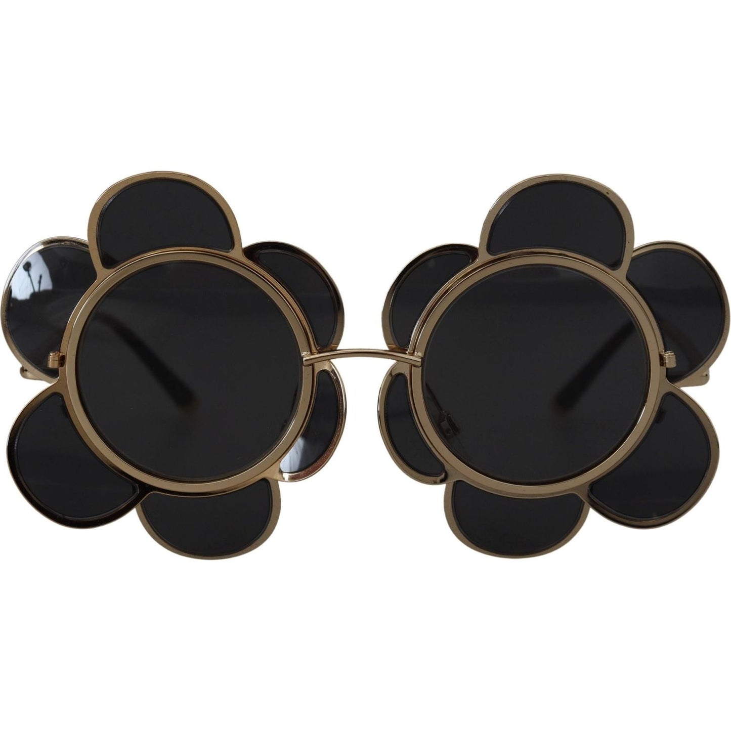 Dolce & Gabbana Chic Floral-Formed Black and Gold Sunglasses black-gold-special-edition-flower-form-dg2201-sunglasses