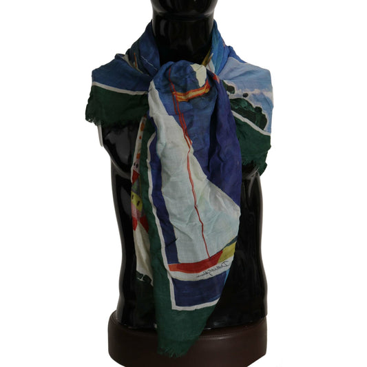 Dolce & Gabbana Elegant Multicolor Silk Blend Square Scarf multicolor-sorrento-dg-shawl-fringe-scarf