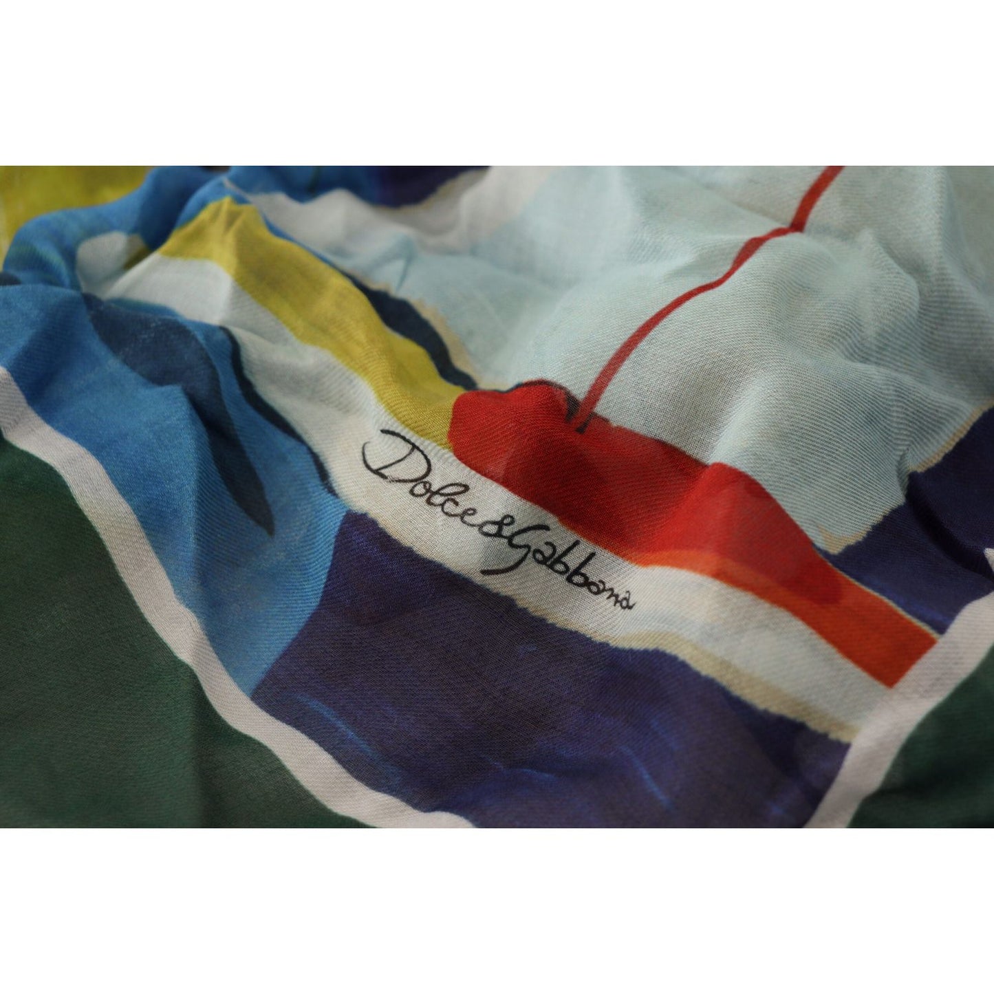Dolce & Gabbana Elegant Multicolor Silk Blend Square Scarf multicolor-sorrento-dg-shawl-fringe-scarf