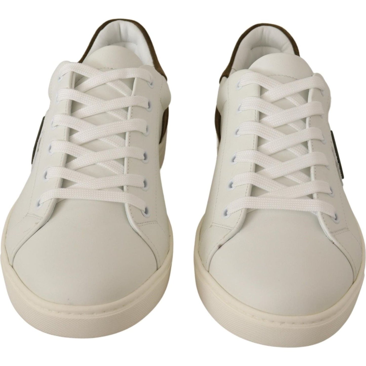 Dolce & Gabbana | Chic White Leather Sneakers for Men| McRichard Designer Brands   