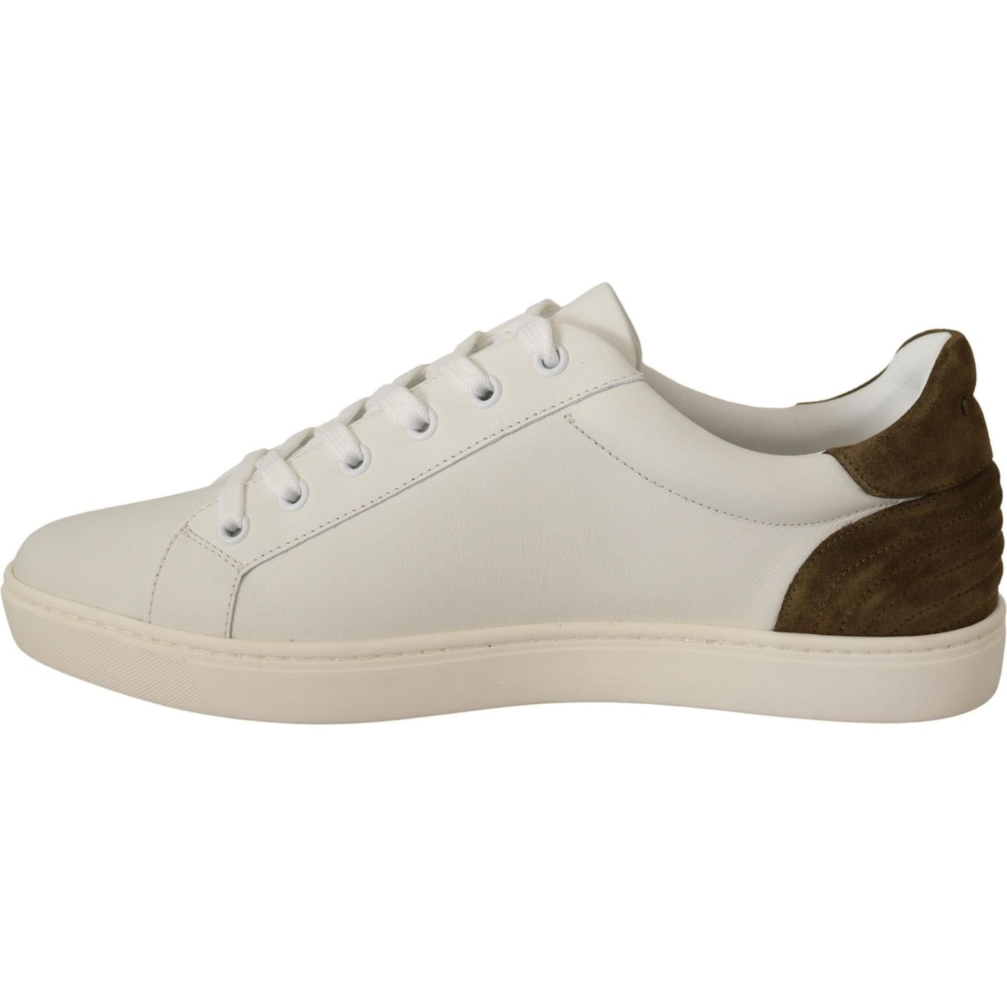 Dolce & Gabbana Chic White Leather Sneakers for Men white-suede-leather-mens-low-tops-sneakers