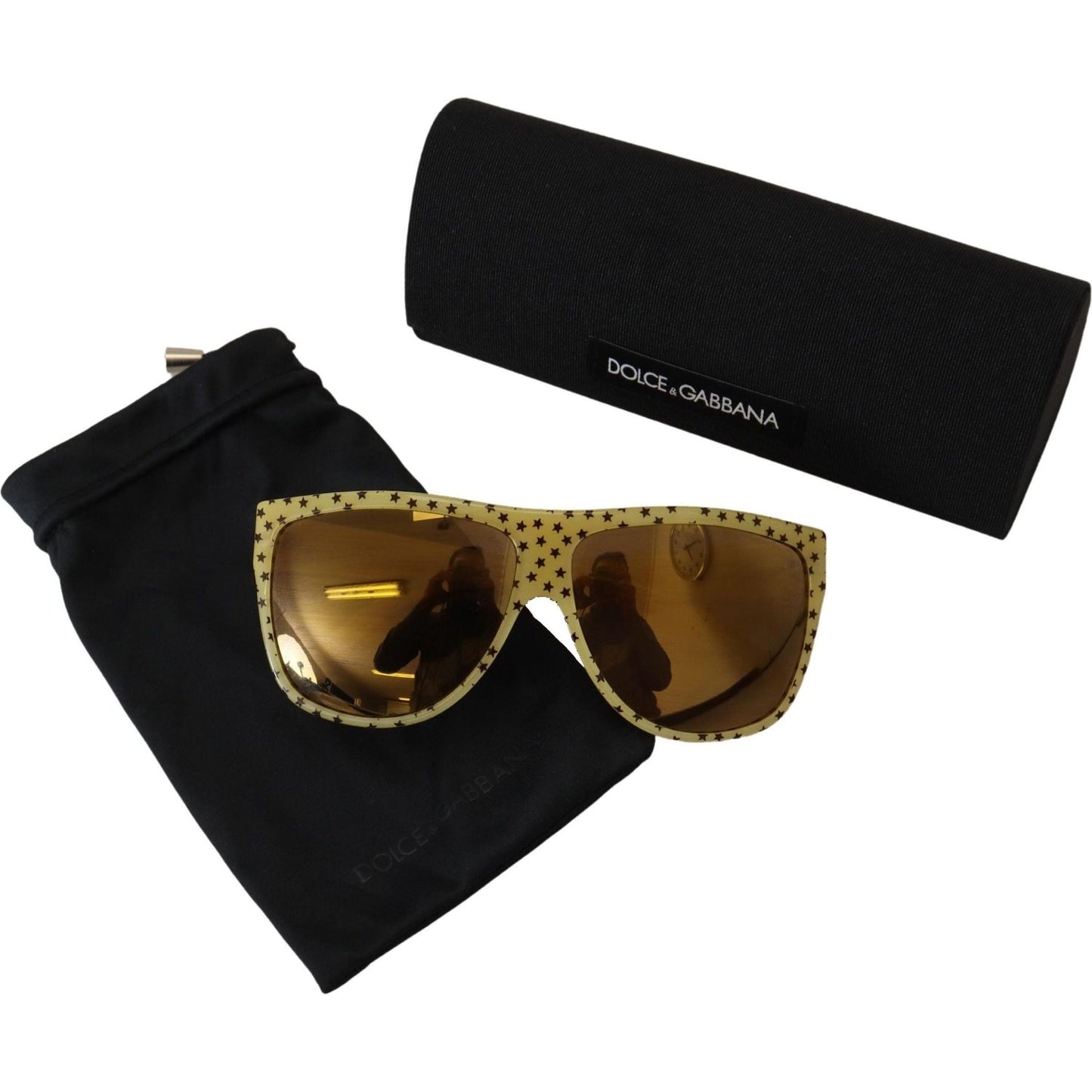 Dolce & Gabbana Stellar Chic Square Sunglasses in Yellow yellow-stars-acetate-square-shades-dg4125-sunglasses