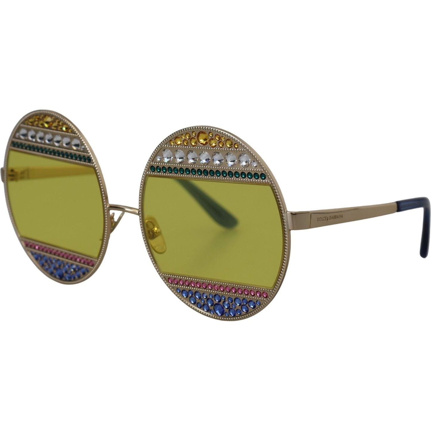 Dolce & Gabbana Crystal Embellished Gold Oval Sunglasses gold-oval-metal-crystals-shades-dg2209b-sunglasses