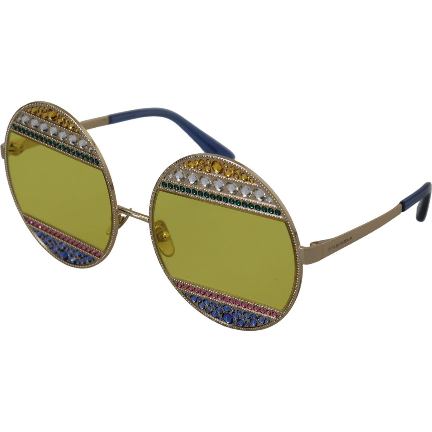 Dolce & Gabbana Crystal Embellished Gold Oval Sunglasses gold-oval-metal-crystals-shades-dg2209b-sunglasses