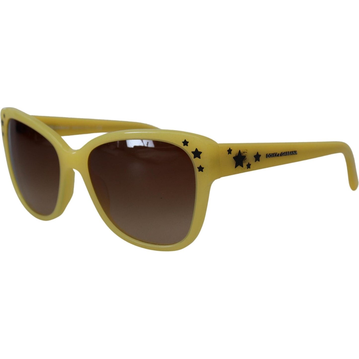 Dolce & Gabbana Chic Yellow Acetate Gradient Sunglasses yellow-acetate-frame-stars-embellishment-dg4124-sunglasses