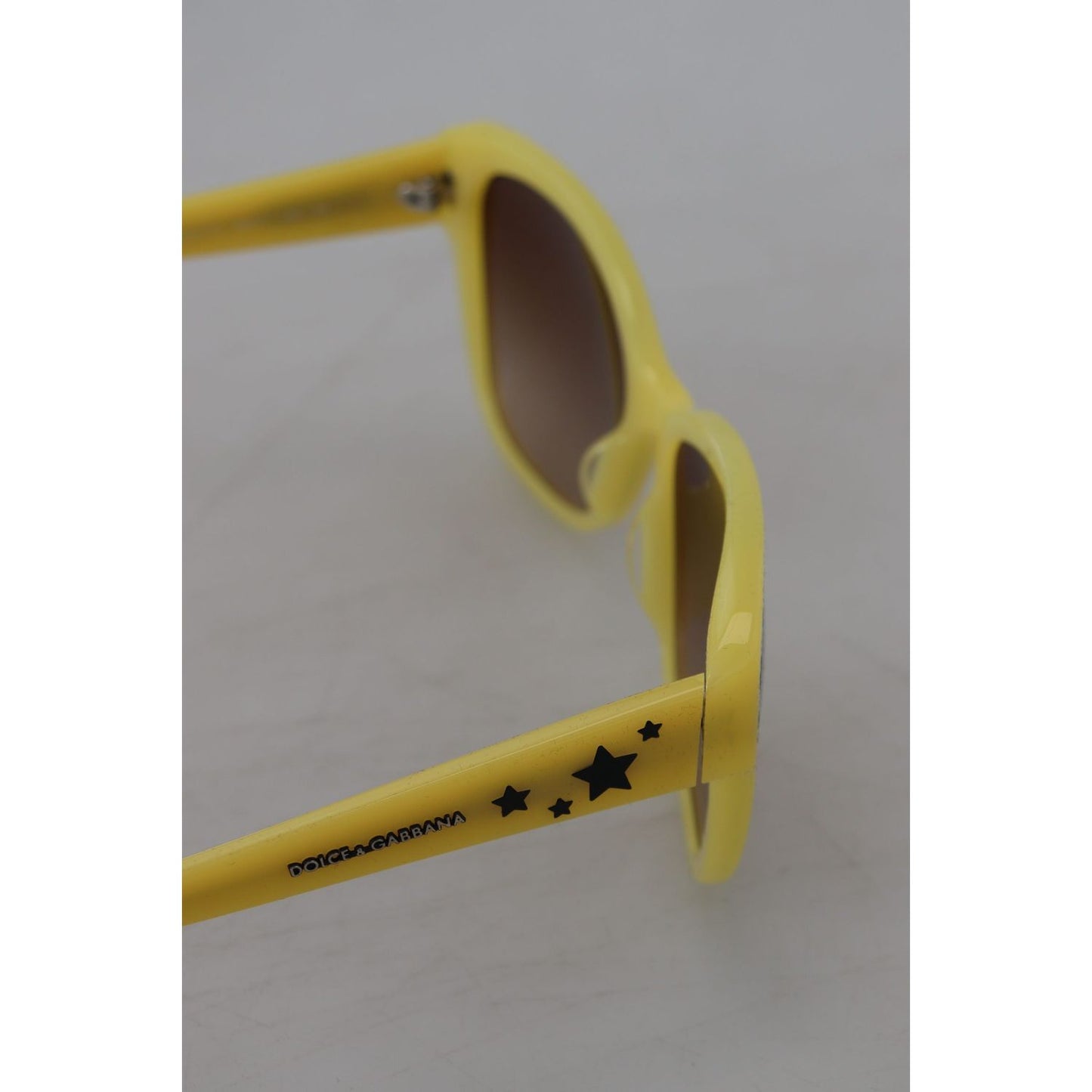 Dolce & Gabbana Chic Yellow Acetate Gradient Sunglasses yellow-acetate-frame-stars-embellishment-dg4124-sunglasses