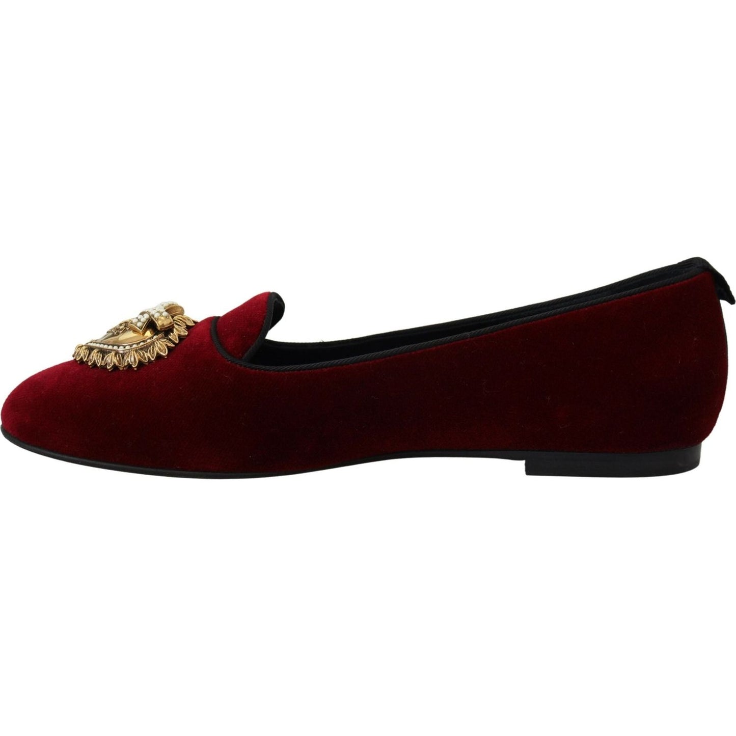 Dolce & Gabbana | Bordeaux Velvet Devotion Loafers| McRichard Designer Brands   