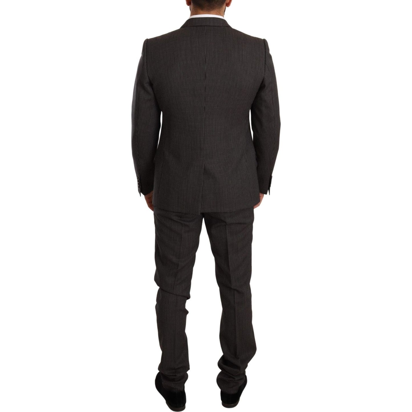 Dolce & Gabbana Elegant Gray Martini Woolen Suit Set Suit black-fantasy-pattern-wool-martini-suit