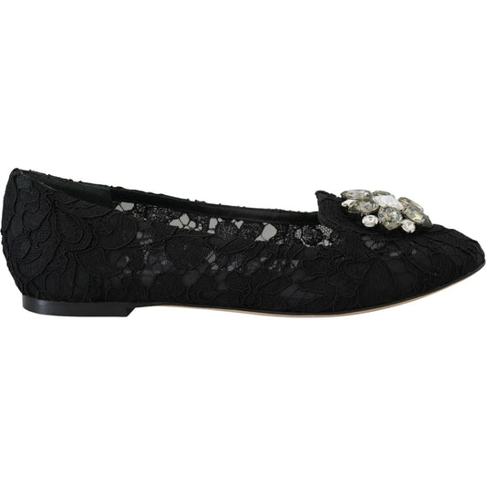 Dolce & GabbanaElegant Floral Lace Flat Vally ShoesMcRichard Designer Brands£409.00