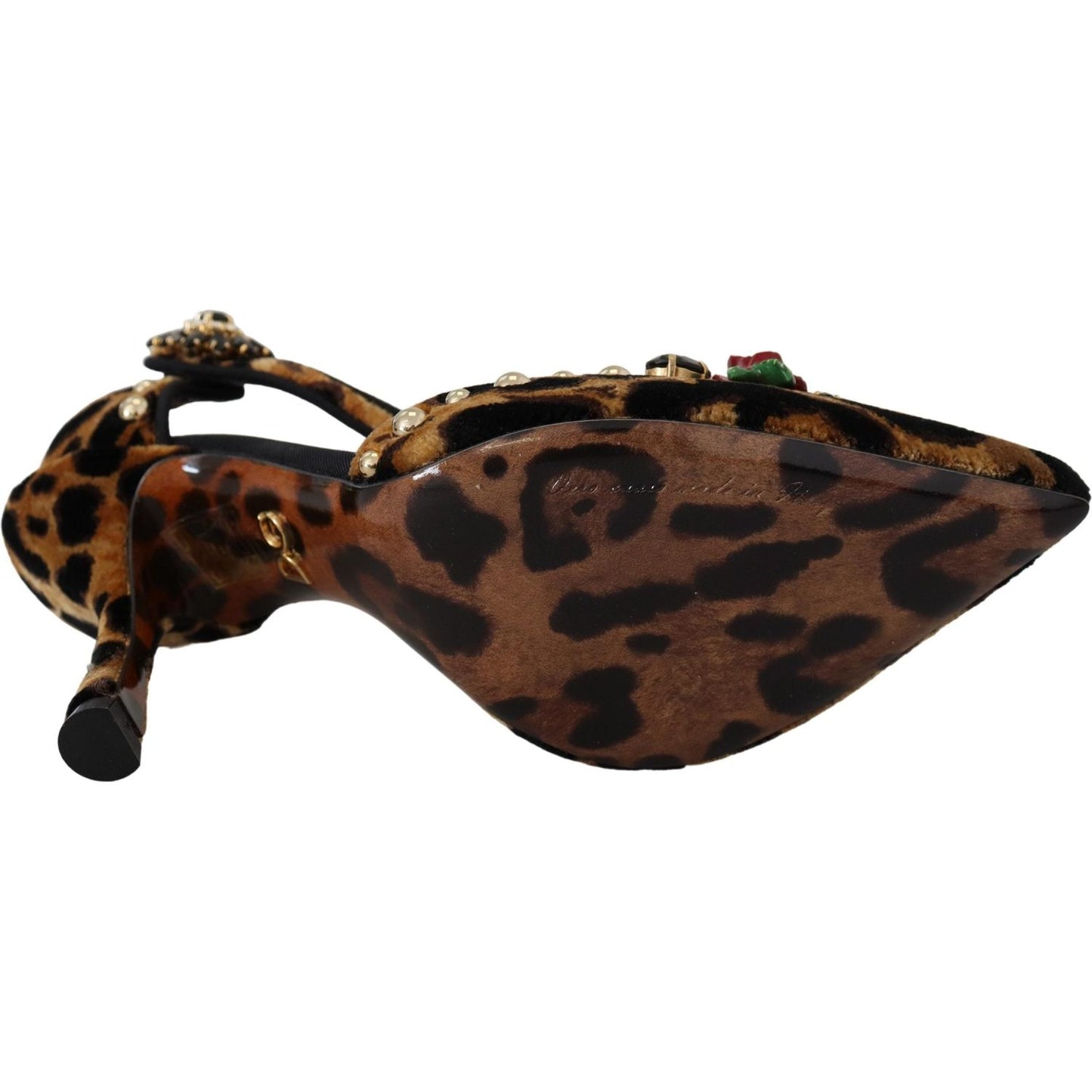 Dolce & Gabbana Chic Leopard Ankle Strap Sandal Heels brown-embellished-leopard-print-heels-shoes