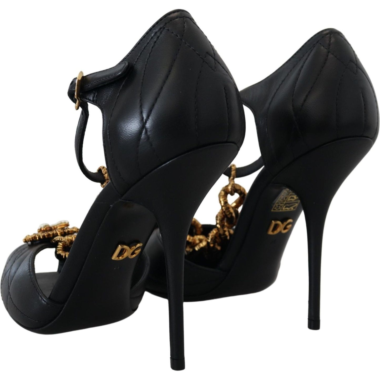 Dolce & GabbanaElegant Gold-Embellished Leather SandalsMcRichard Designer Brands£639.00