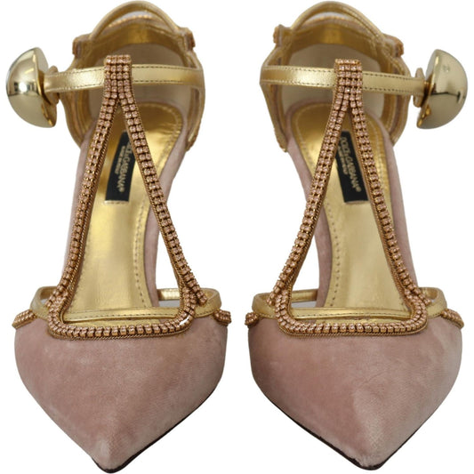 Dolce & Gabbana | Elegant Pink Crystal Pumps with High Heels| McRichard Designer Brands   