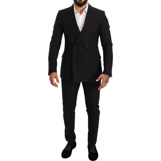 Dolce & Gabbana | Elegant Black Two-Piece Wool Suit| McRichard Designer Brands   