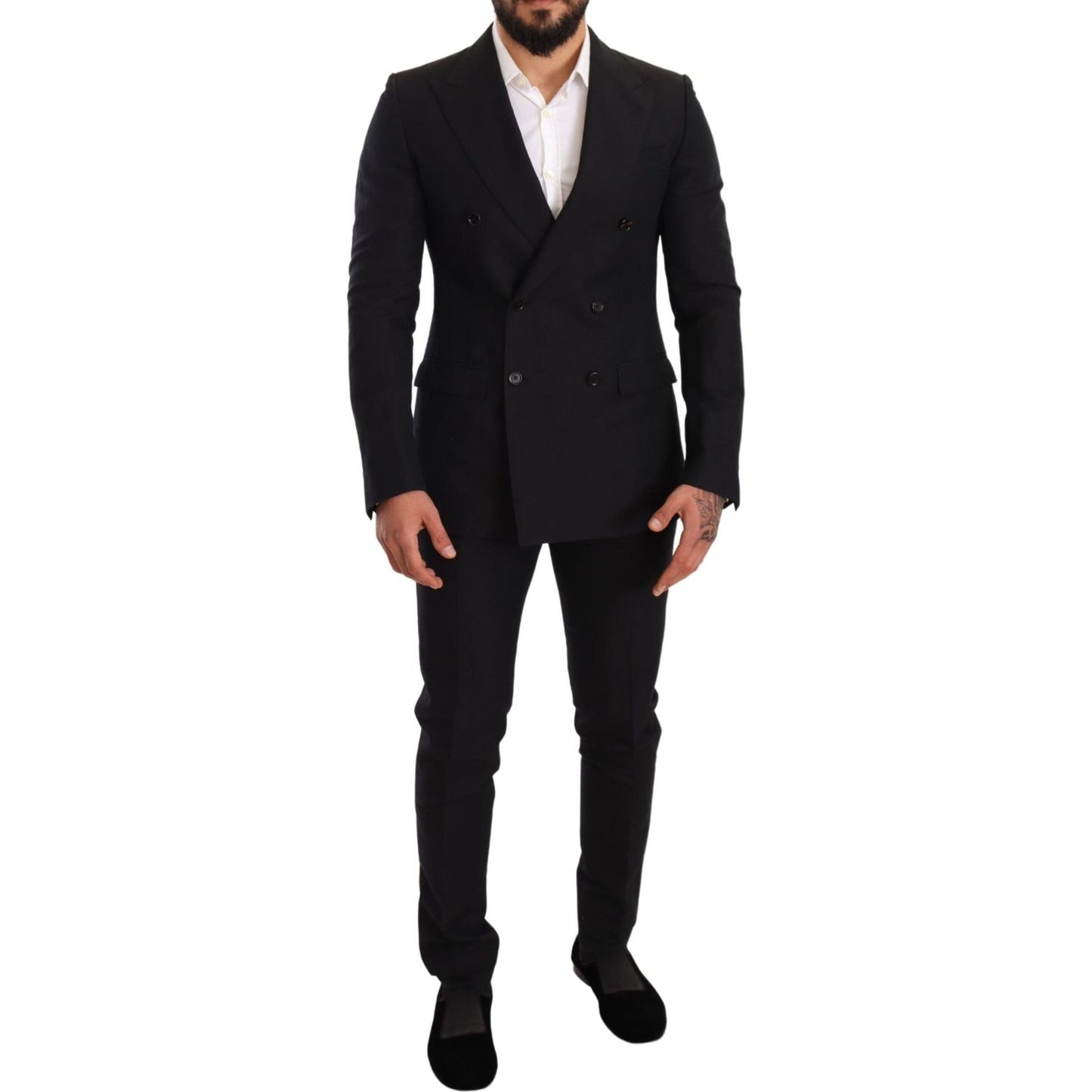 Dolce & Gabbana Elegant Black Two-Piece Wool Suit elegant-black-two-piece-wool-suit