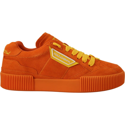 Dolce & Gabbana Chic Orange Suede Lace-Up Sneakers orange-leather-p-j-tucker-sneakers-shoes