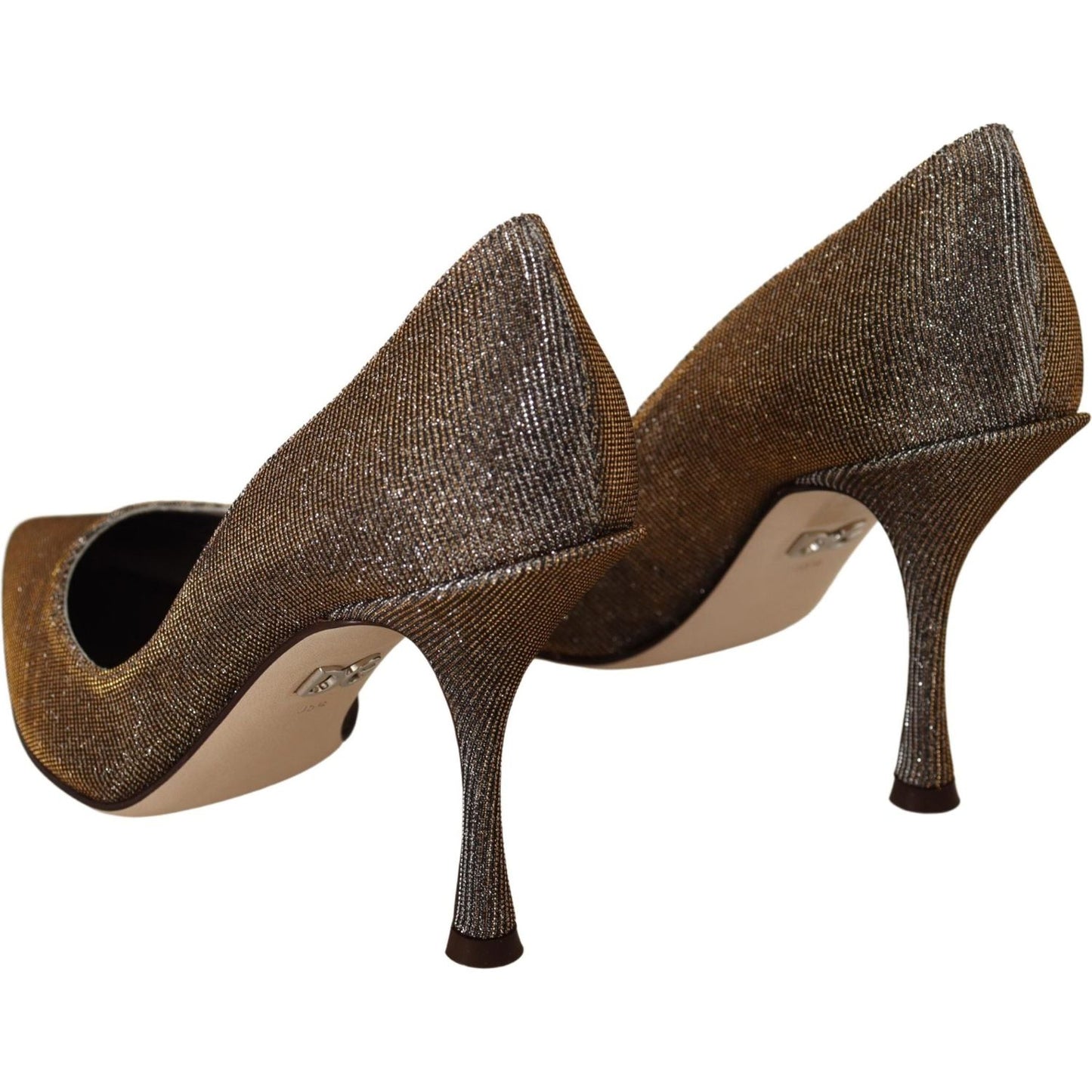 Dolce & Gabbana Elegant Silver Heels Pumps Classic gold-silver-fabric-heels-pumps-shoes