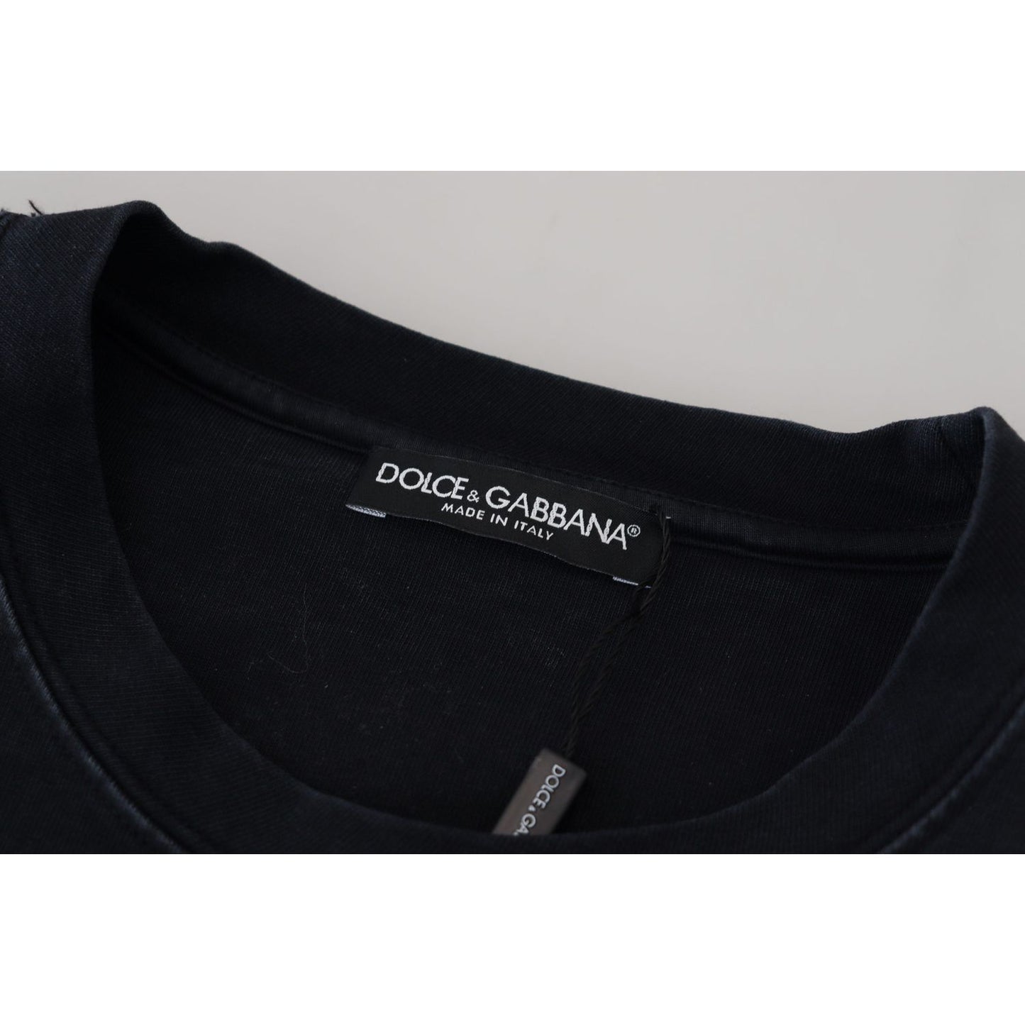 Dolce & Gabbana | Elegant Cotton Round Neck Tee with Print| McRichard Designer Brands   
