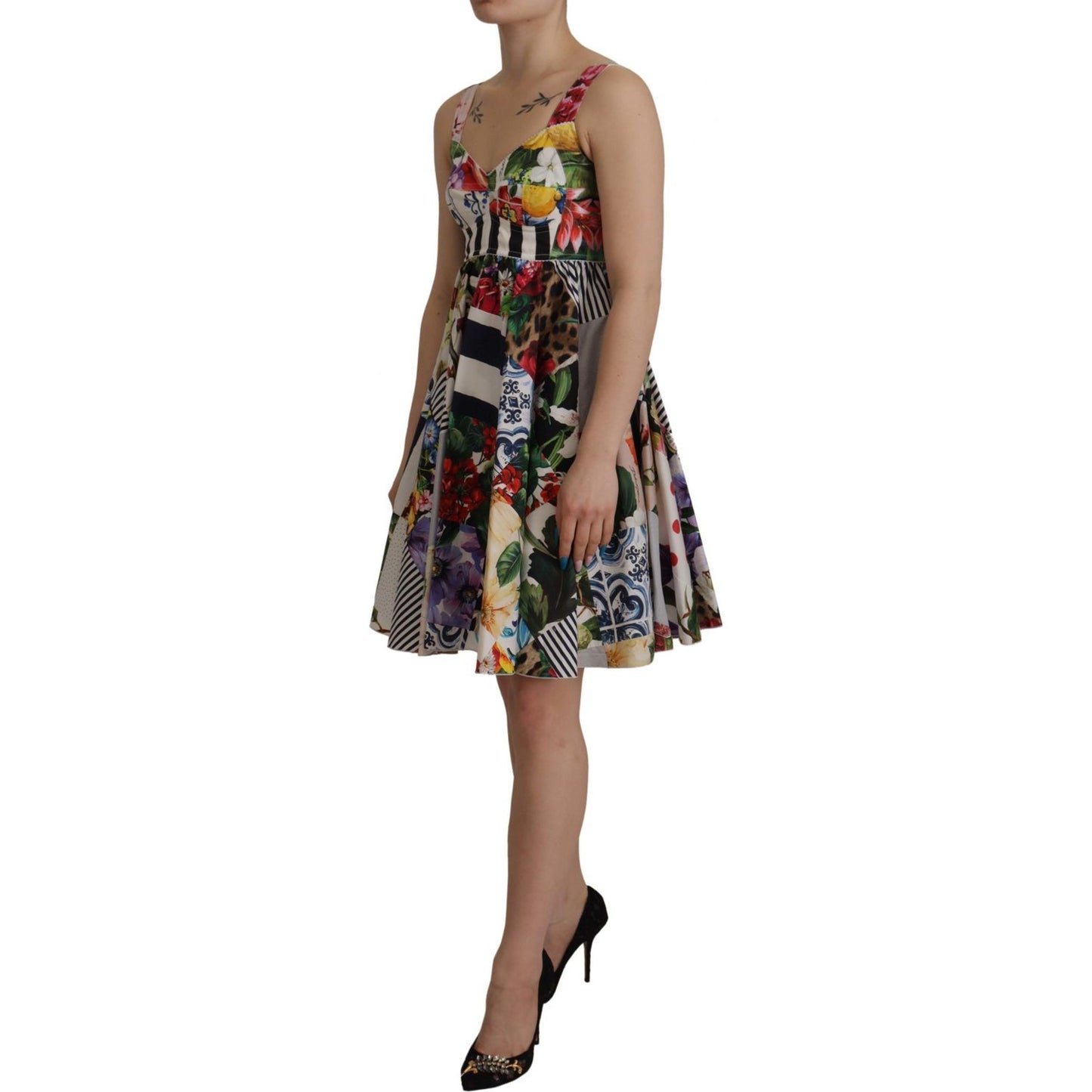 Dolce & Gabbana Elegant Patchwork Mini Dress in Vibrant Multicolor elegant-patchwork-mini-dress-in-vibrant-multicolor