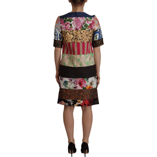 Dolce & Gabbana | Patchwork Sheath Mini Dress - Multicolor Elegance| McRichard Designer Brands   