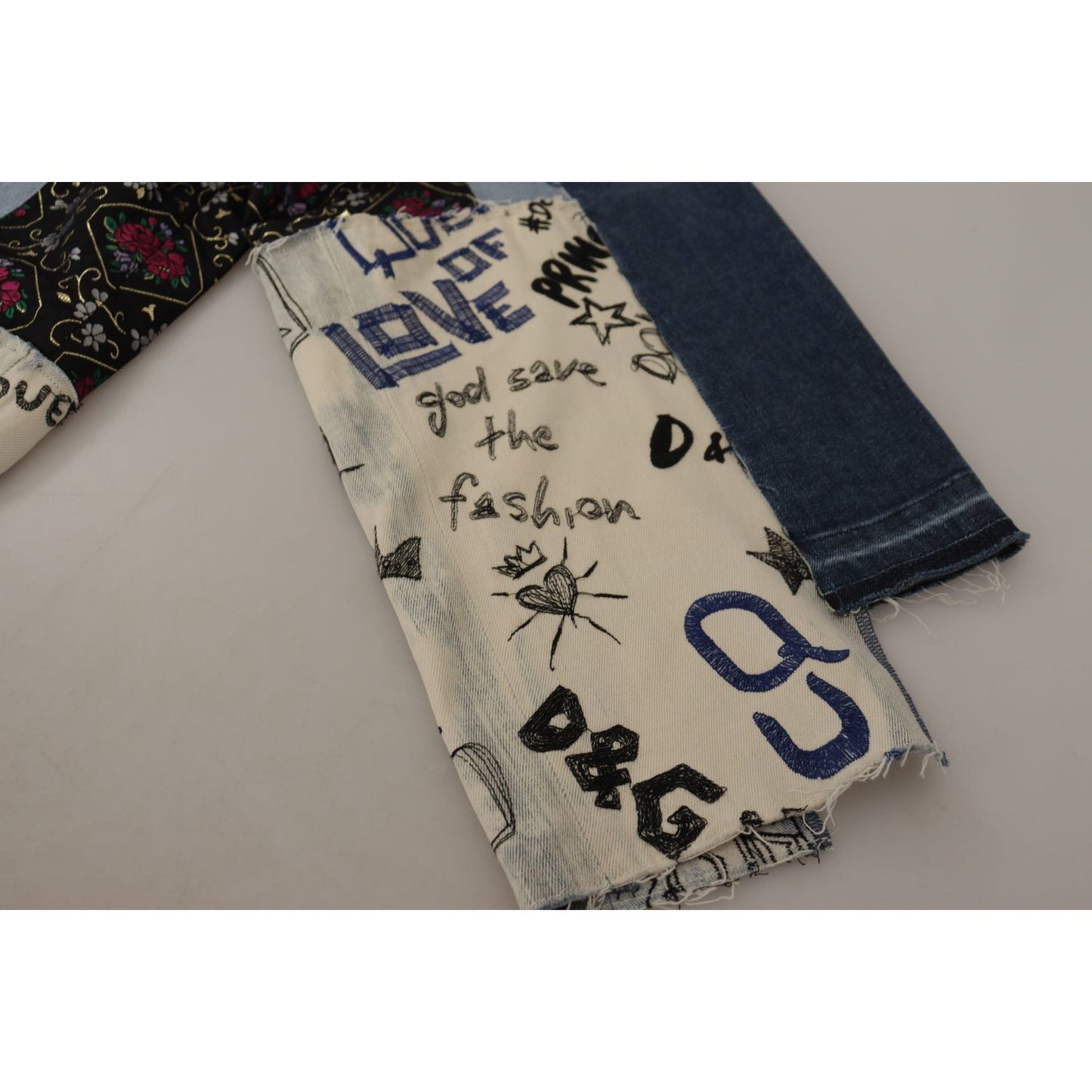 Dolce & Gabbana High-Waist Multicolor Wide-Cut Jeans multicolor-patchwork-dg-fashion-wide-leg-denim-pant